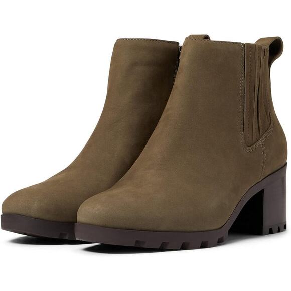 Vionic Wilma olive green ankle boots chunky heel sz 8 waterproof - Picture 1 of 5